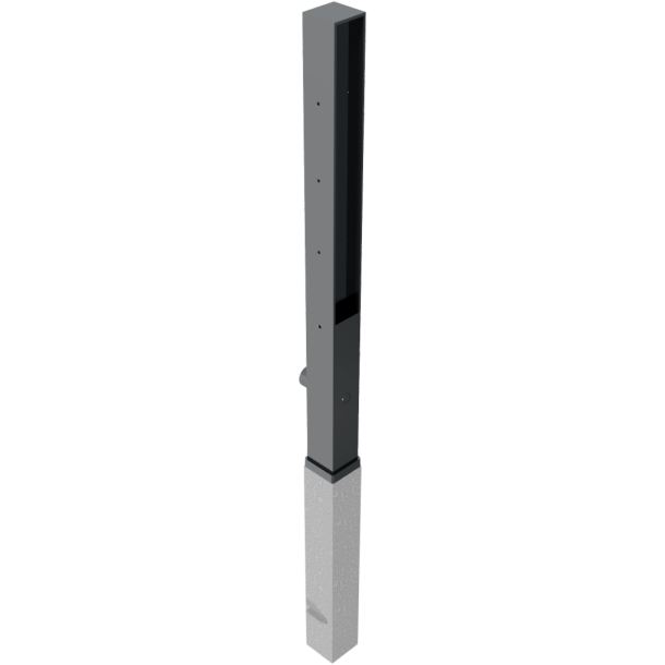 Ornamental bollard | square steel tube 70 x 70 mm | series 4073B | removable, with triangular locking mechanismacc. with DIN 3223, self-engaging lockwith hot-dip galvanized ground socket part-no. 470.10approx. 500 mm below ground